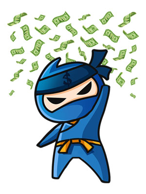 ninja med fallande pengar